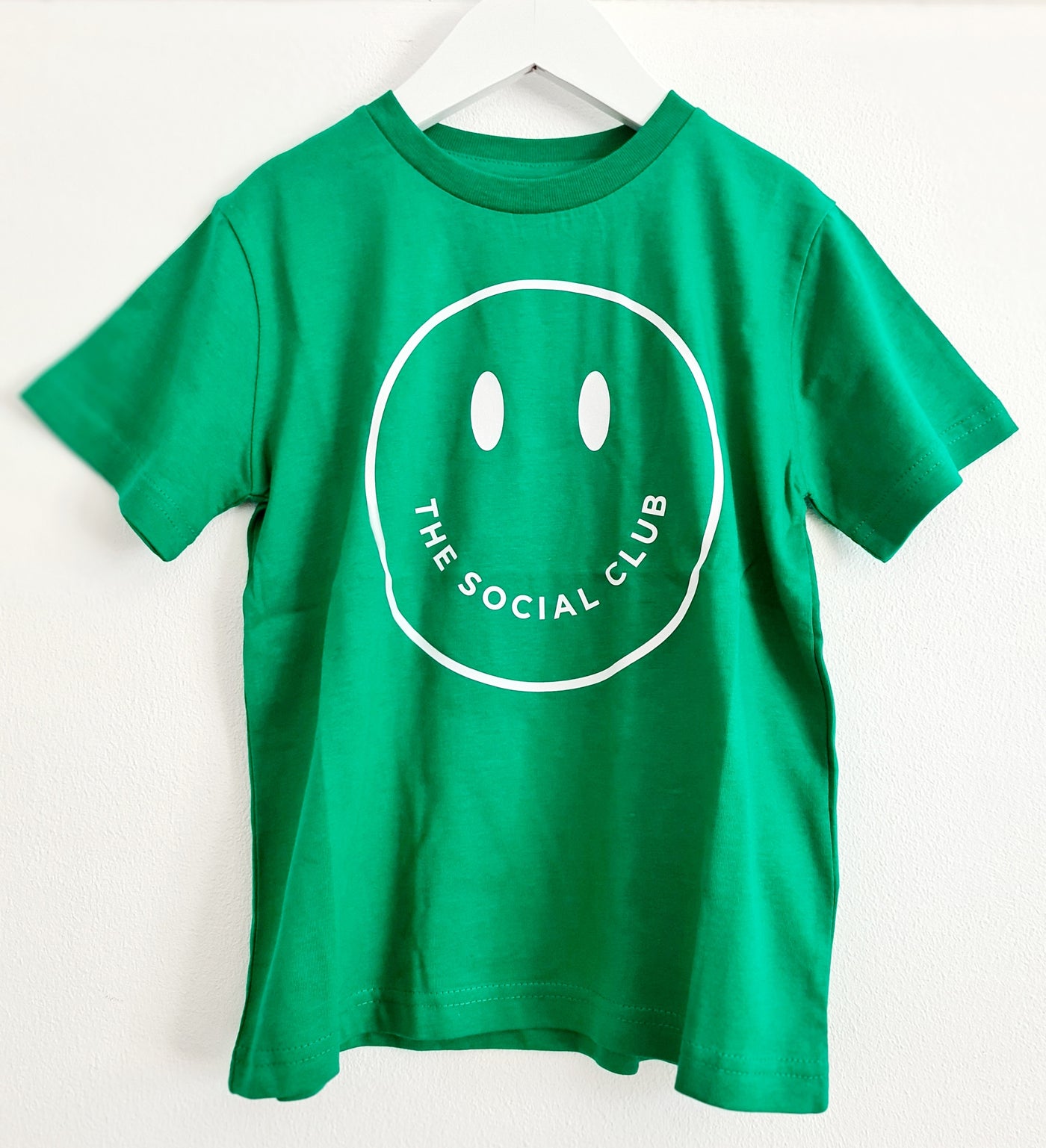 Kids Green & White Happy Face 100% Organic Cotton Tshirt