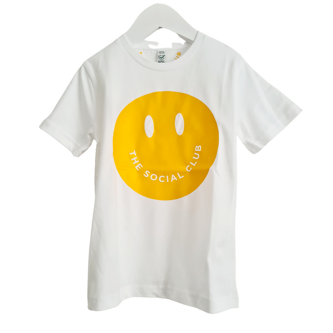 Kids Yellow Happy Face 100% Organic Cotton Tshirt
