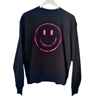 Black & Metallic Pink Sweatshirt - 100% Organic Cotton