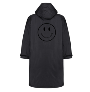 Black on Black HAPPY FACE Weatherproof Coat (Adults)