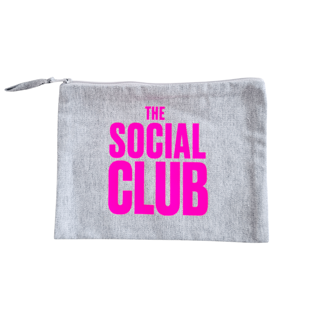 Grey & Neon Pink 100% Recycled Pouch