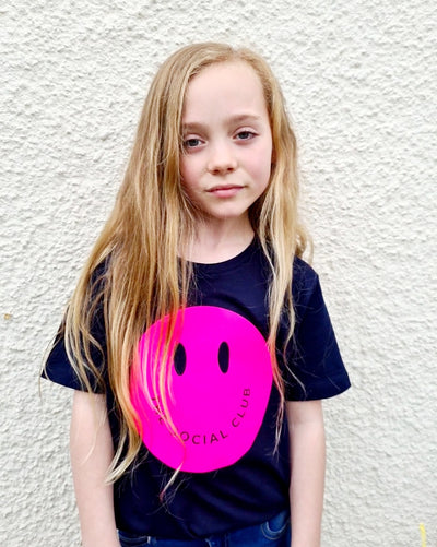 KIDS NAVY & NEON PINK Tee